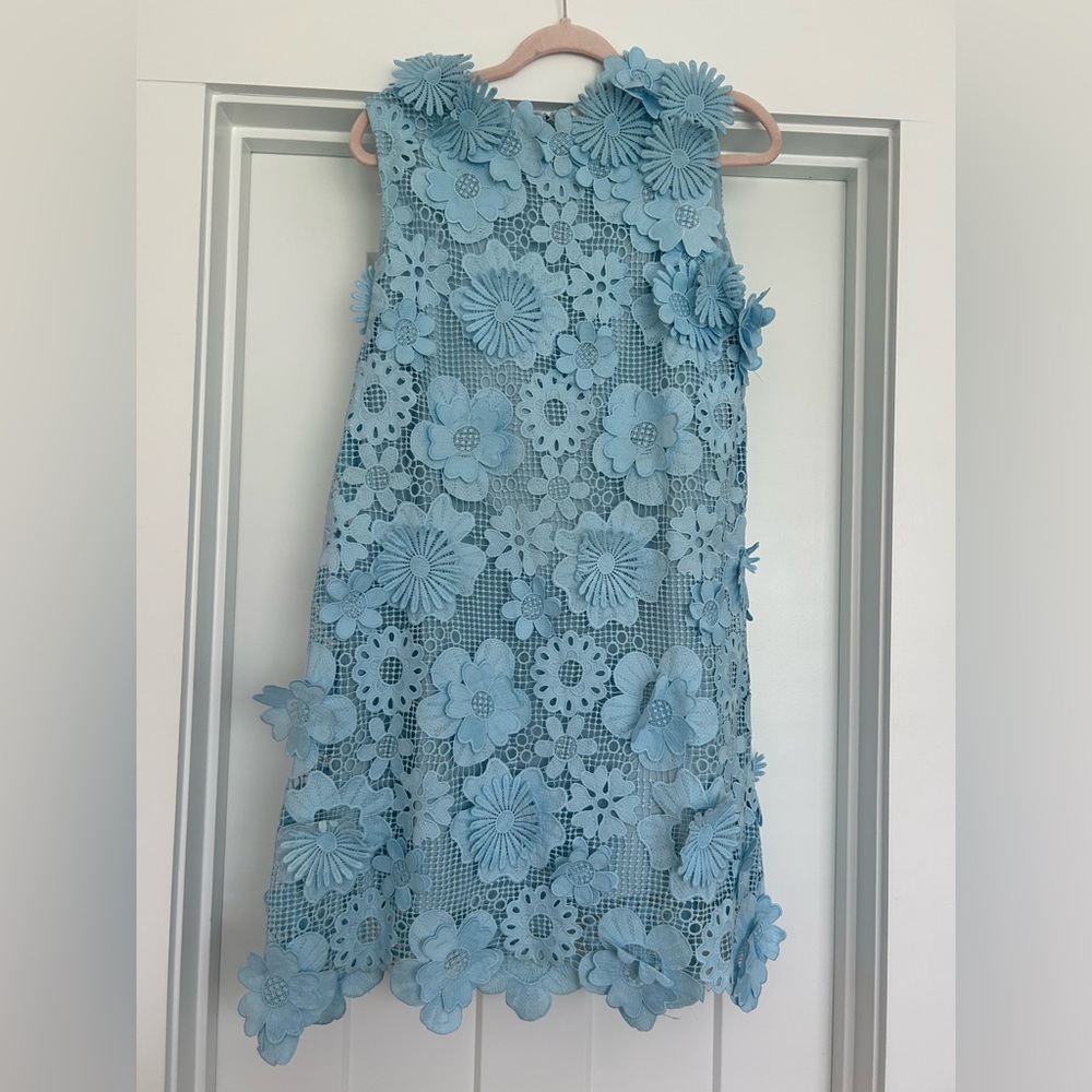 J. Marie Floral Lace Dress in Blue